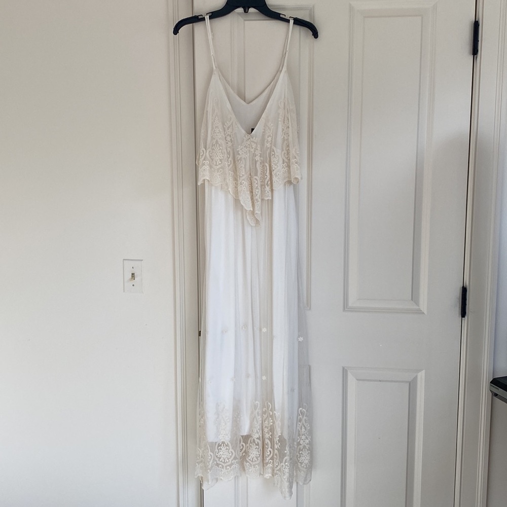 Stand in Awe Cream and Ivory Lace Maxi Dress - Picture 13 of 14
